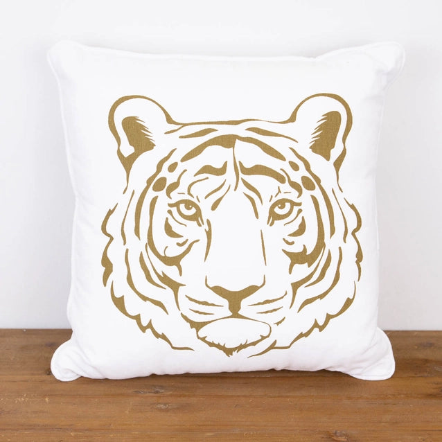 Pillow Tiger Face White Soft 16x16