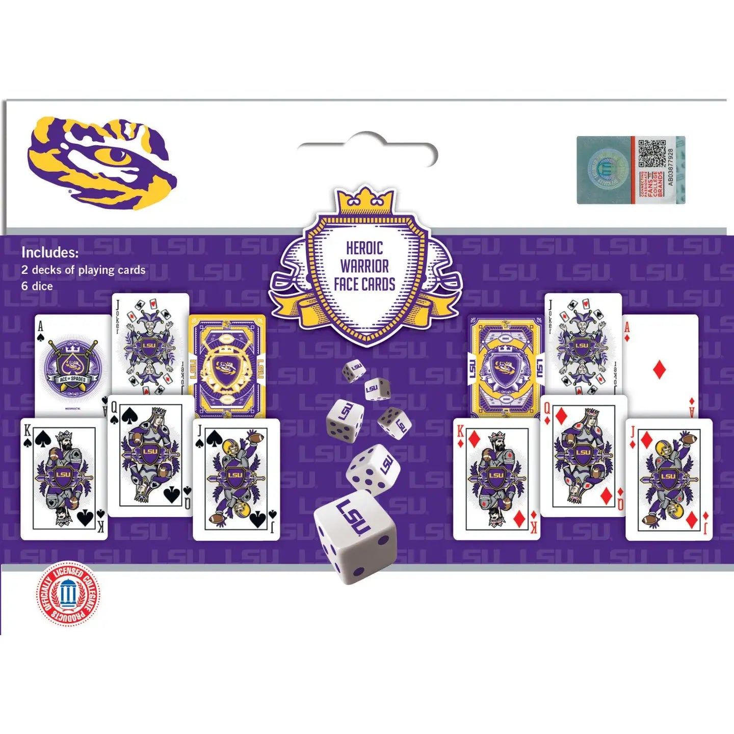 LSU Tigers 2-Pack Playing Cards and Dice Set