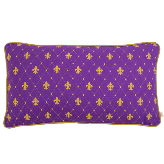 Pillow Clovis Lumbar Purple & Gold 12.5 x 22.5