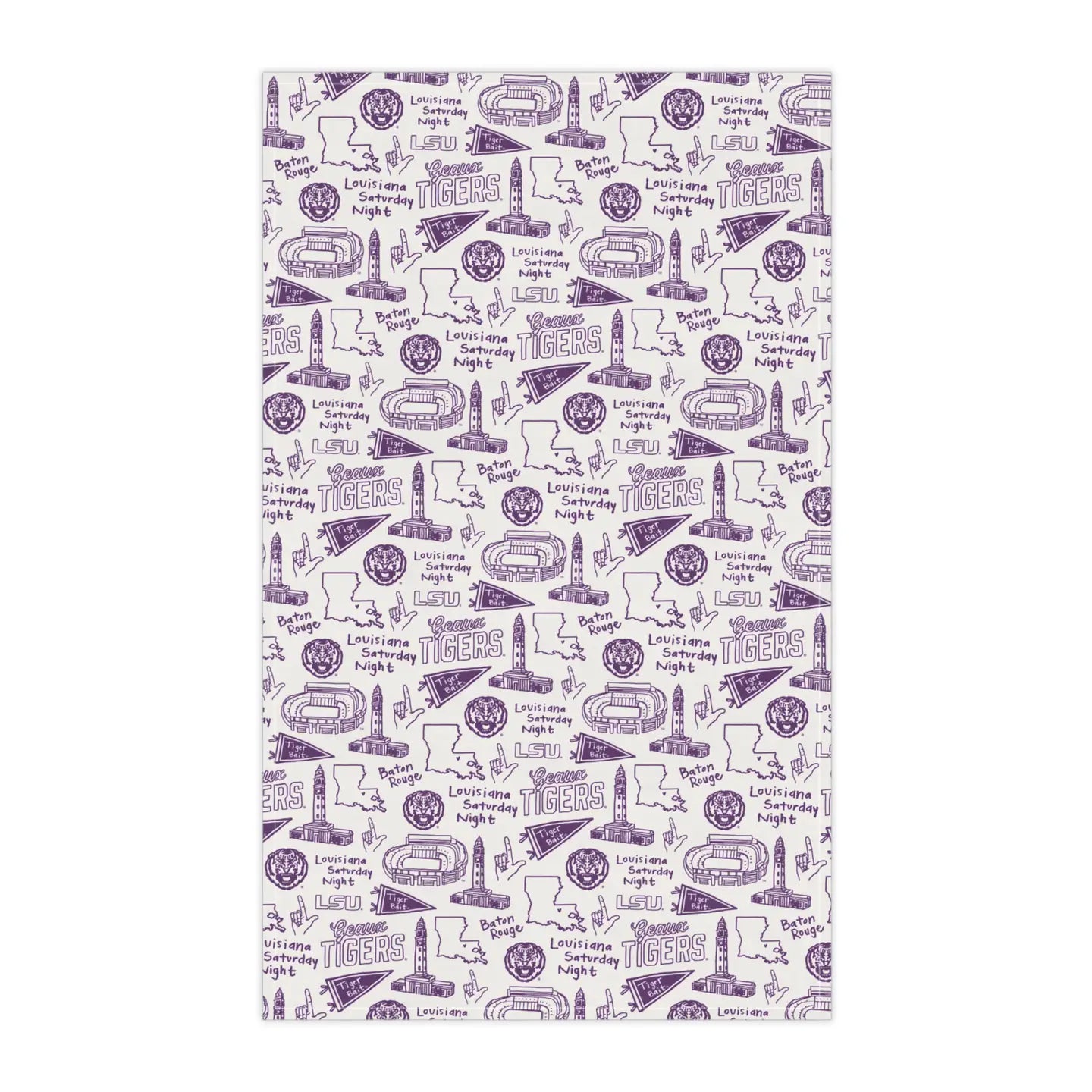 LSU Tigers Dish Towel White