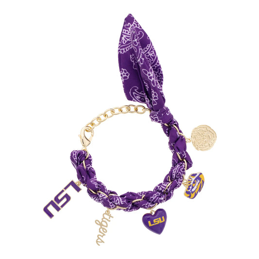 LSU Tigers Bandana Charm Bracelet