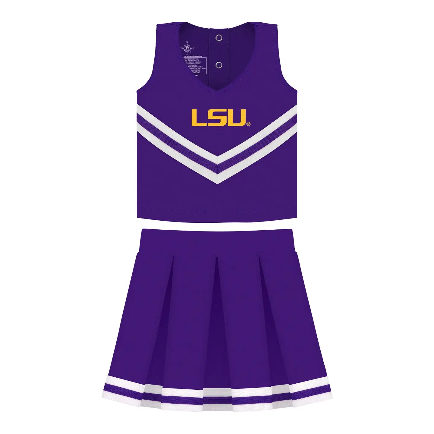 LSU Tigers Girls Cheerleader Dress 3-Piece Set Script Purple