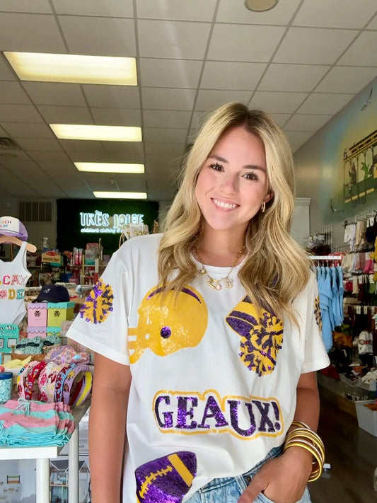 Women's Shirt Sequin Geaux Tigers