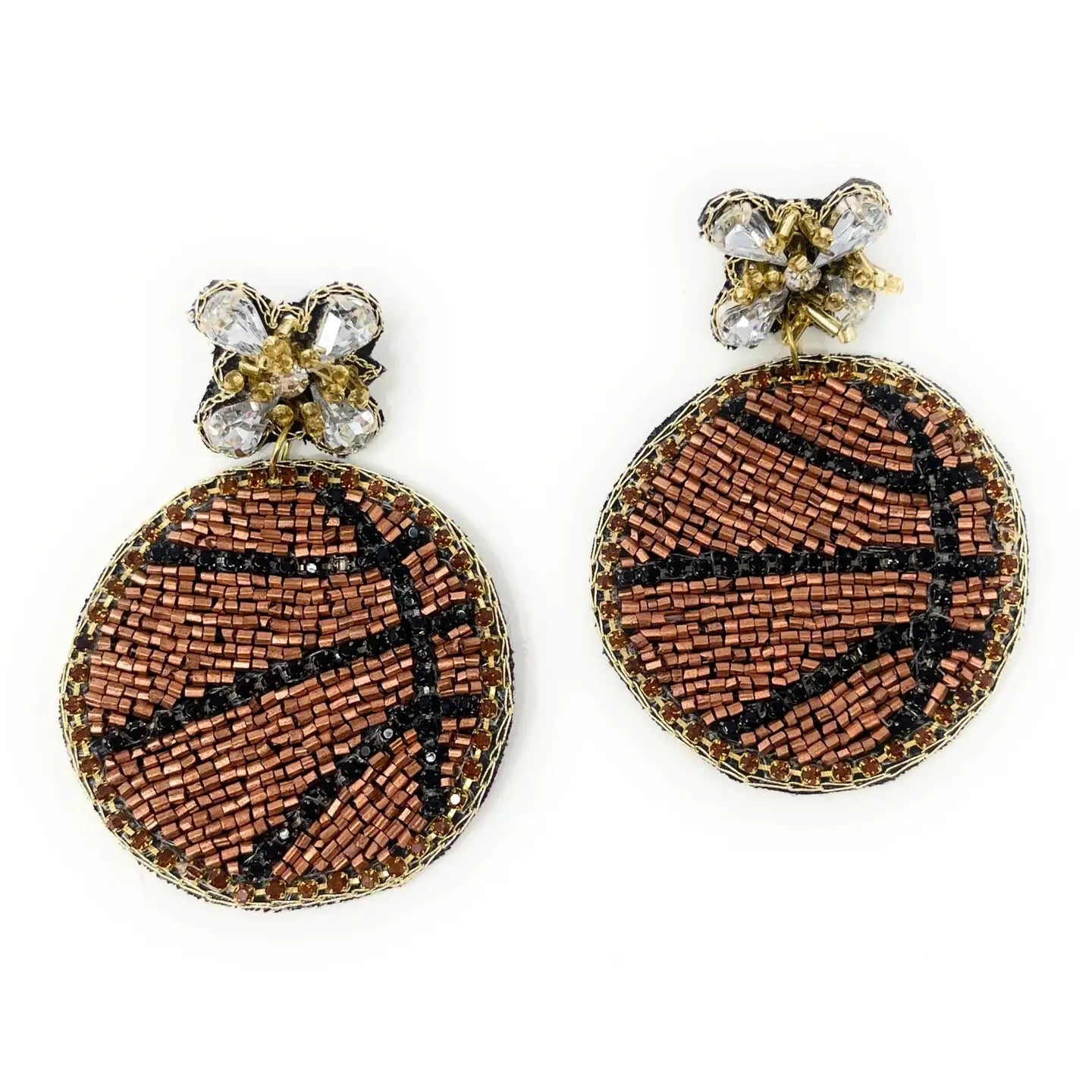 Earrings Basketball Beaded Twine and Love