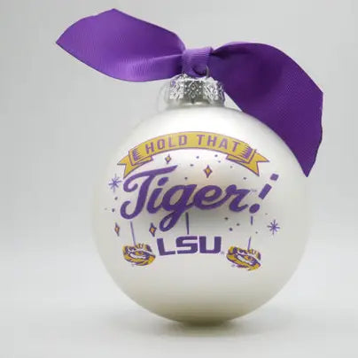 LSU Glass Mascot Ball Ornament