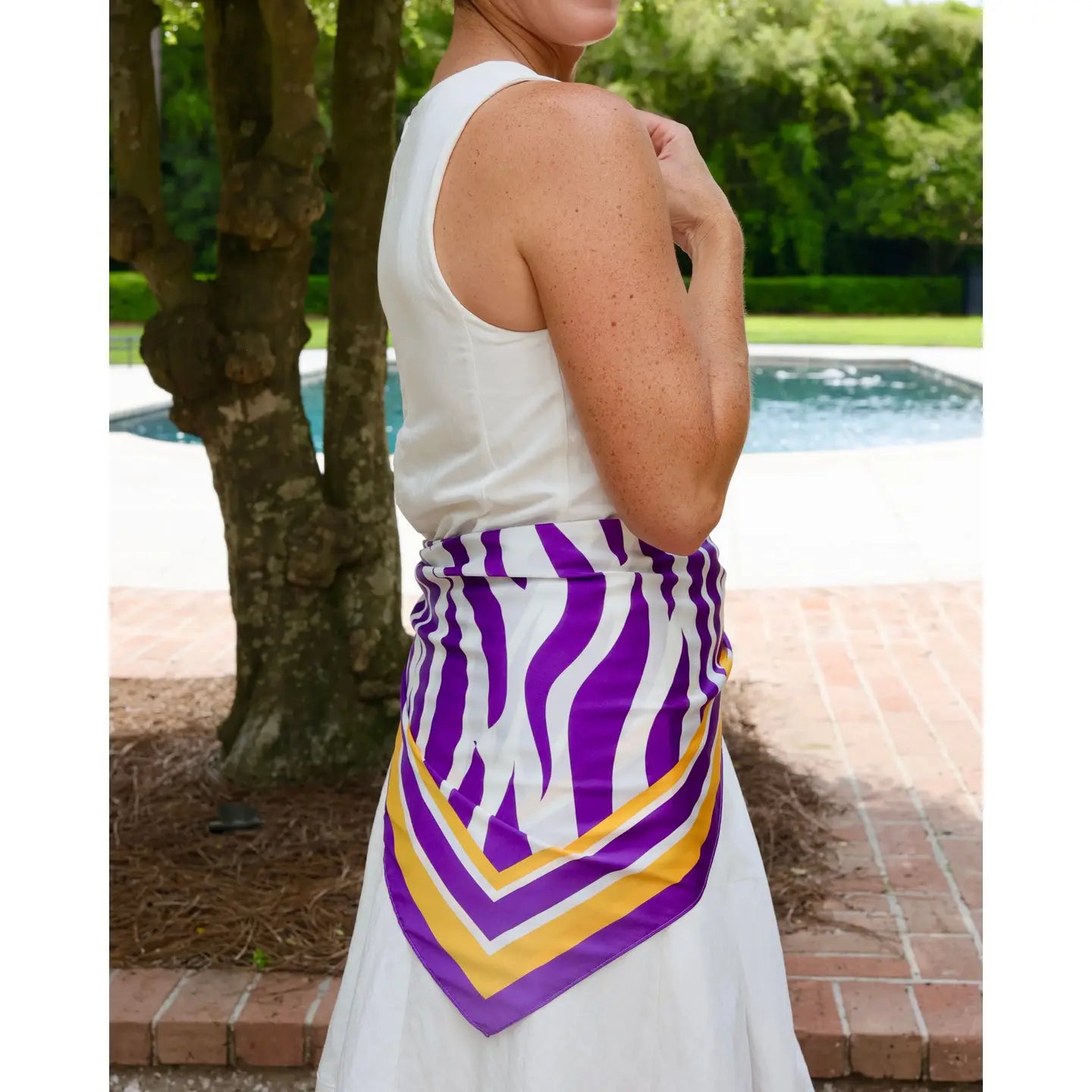 Scarf Harper Striped Purple & Gold