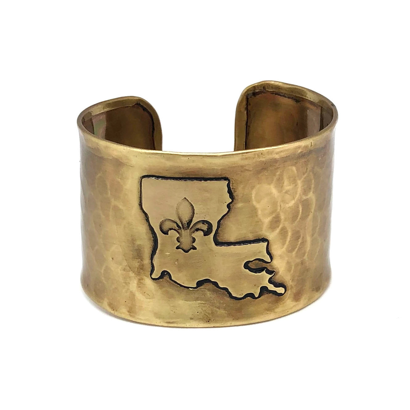 Bracelet Cuff Adjustable Antique Brass Fleur de Lis