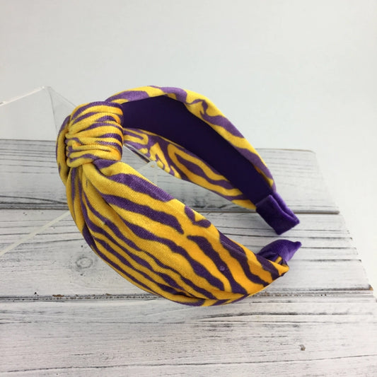 Headband Purple and Gold Tiger Stripe
