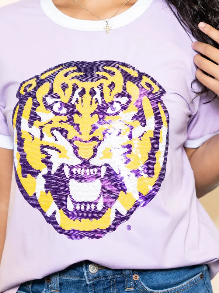LSU Tigers Women's Sequin Design T-Shirt