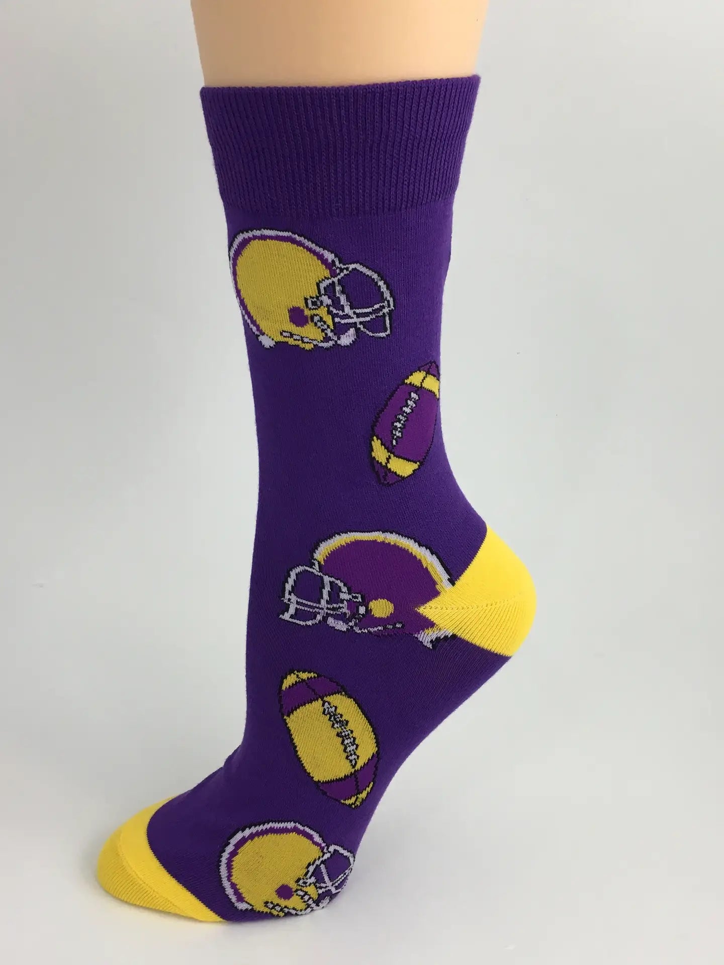 Socks Football Helmet Purple & Gold