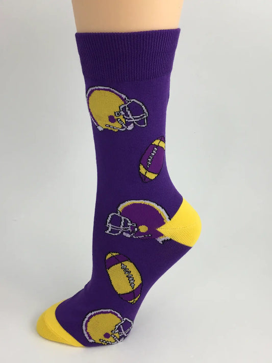 Socks Football Helmet Purple & Gold