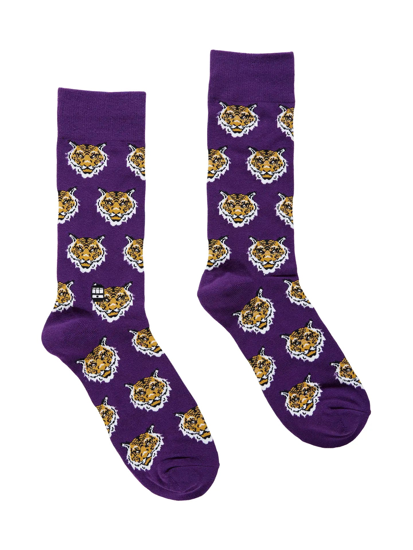 Socks Tiger head Metallic Purple