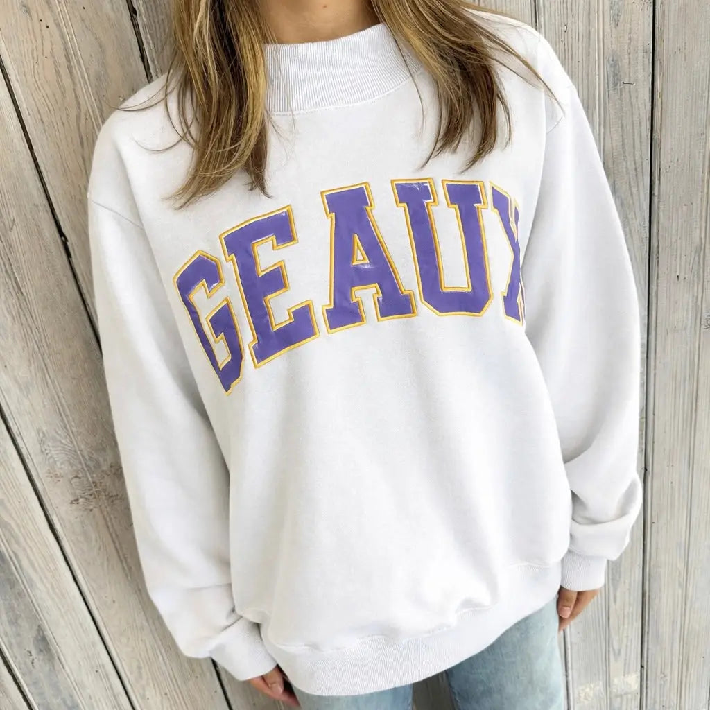 LSU Tigers Women's Varsity Mockneck Geaux Sweatshirt