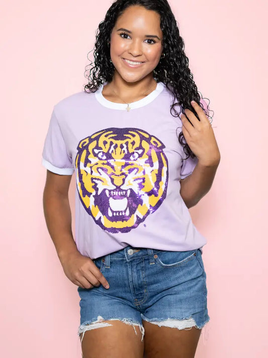 LSU Tigers Women's Sequin Design T-Shirt
