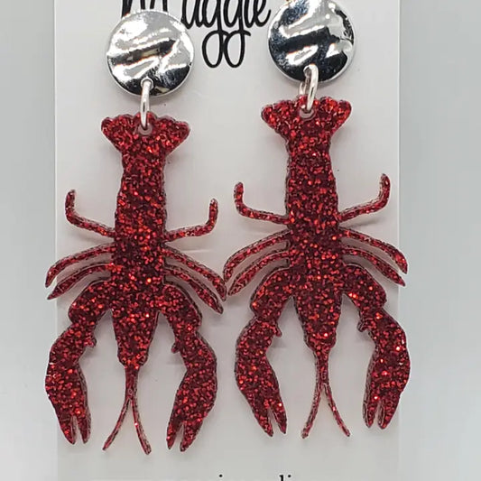 Earrings Crawfish Acrylic MG