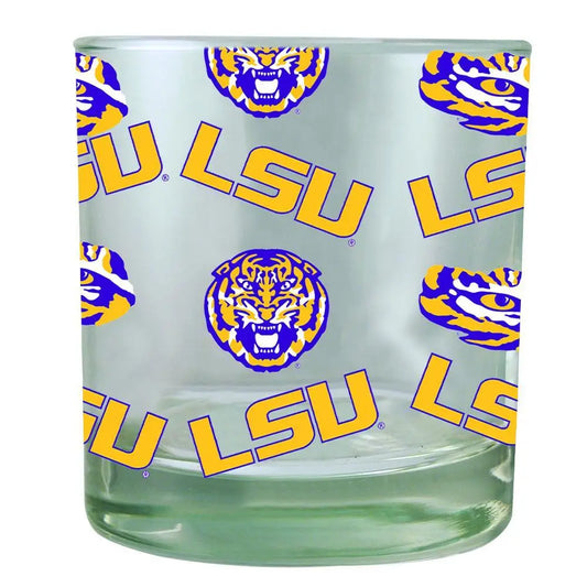 LSU Tigers All Over Rocks Glass