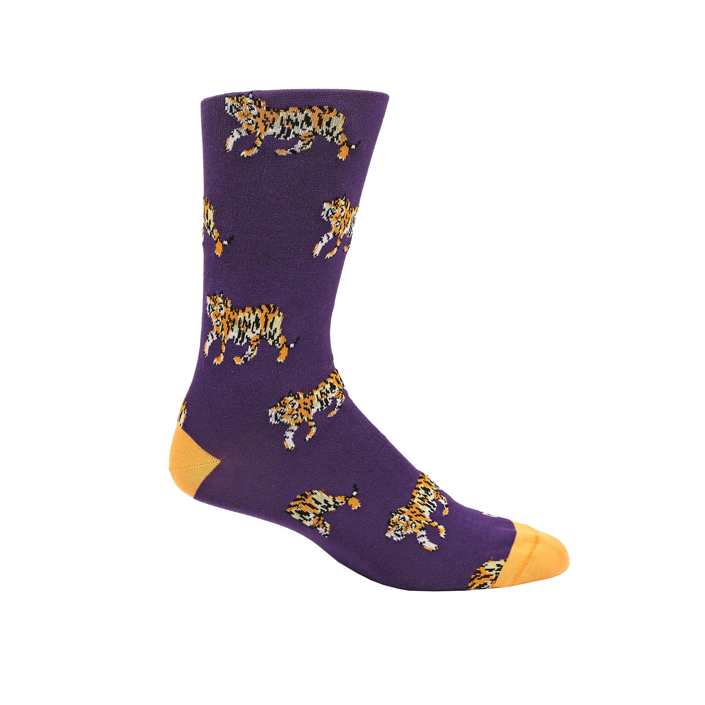 Socks Men's Tiger Den Purple Silhouette