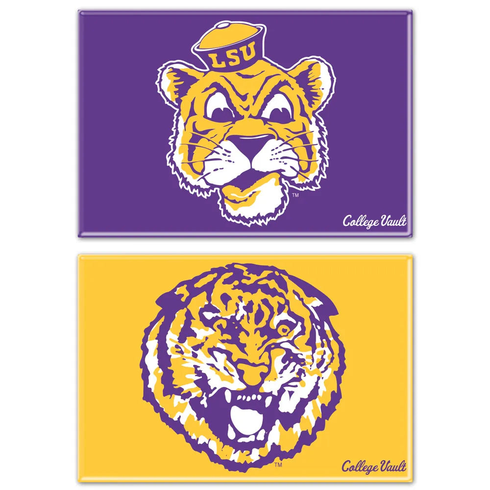 LSU Tigers Magnet Set Rectangle 2 Pack