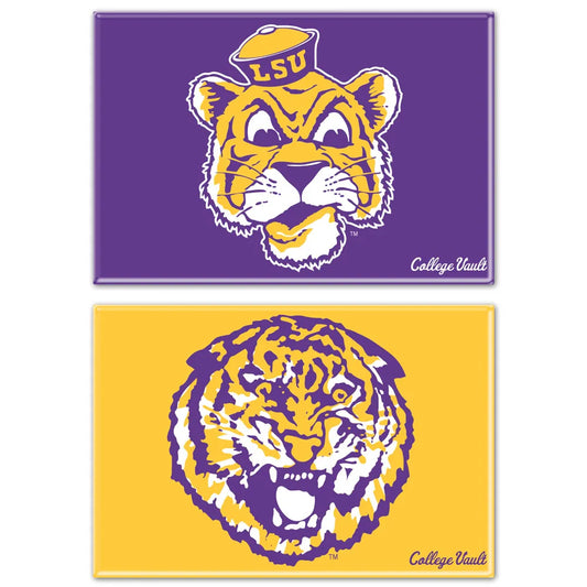 LSU Tigers Magnet Set Rectangle 2 Pack
