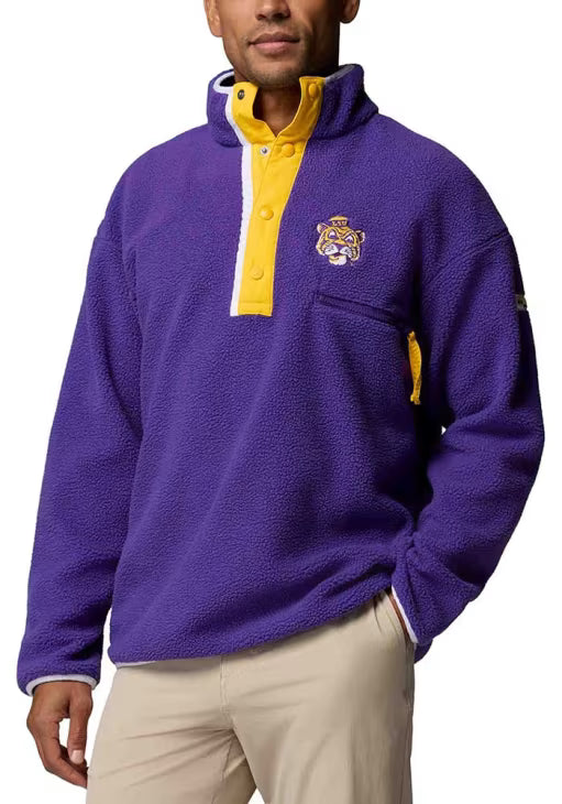 LSU Tigers Men's Columbia Helvetia Half Snap Pullover Fall 26
