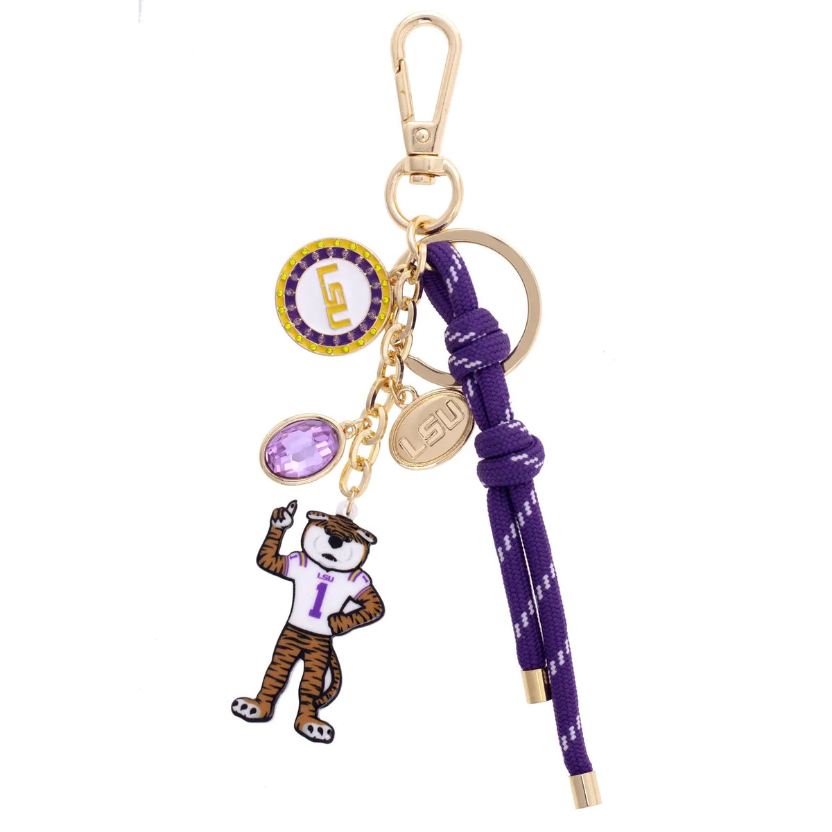 LSU Tigers Cluster Bag Charm in Purple