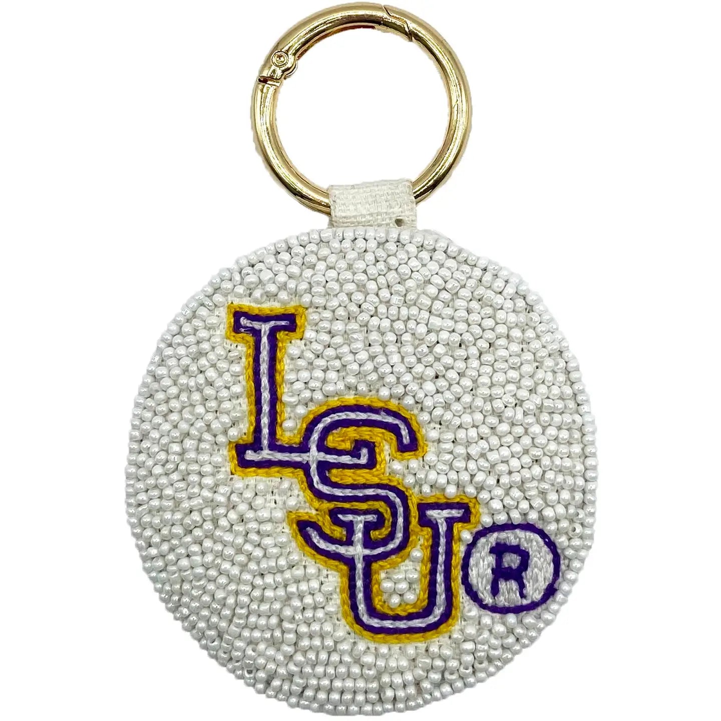 LSU Tigers Keychain Embroidered beaded