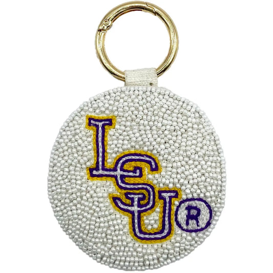 LSU Tigers Keychain Embroidered beaded