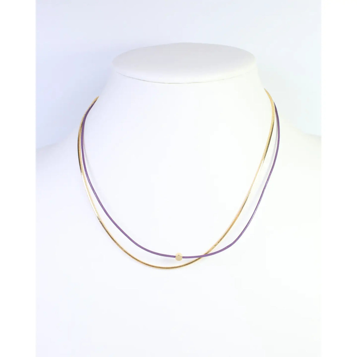Necklace Paula Cord and Chain layered