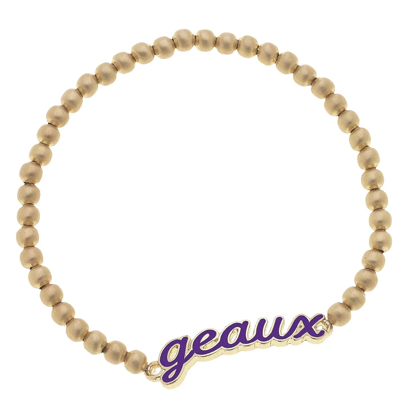 LSU Tigers Bracelet Script Stretch Enamel Geaux