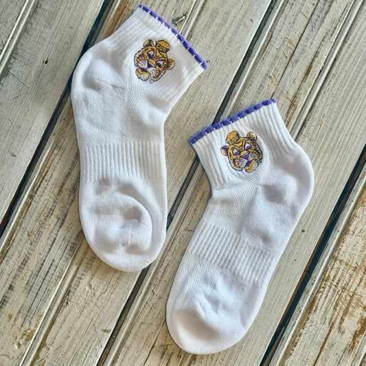 LSU Tigers Socks Sailor Mike Scallop