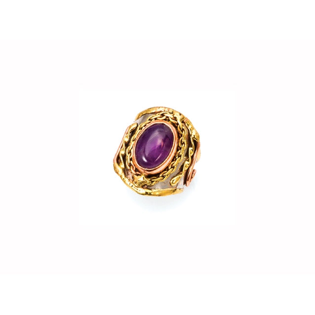 Ring Mixed Metals Amethyst Stone