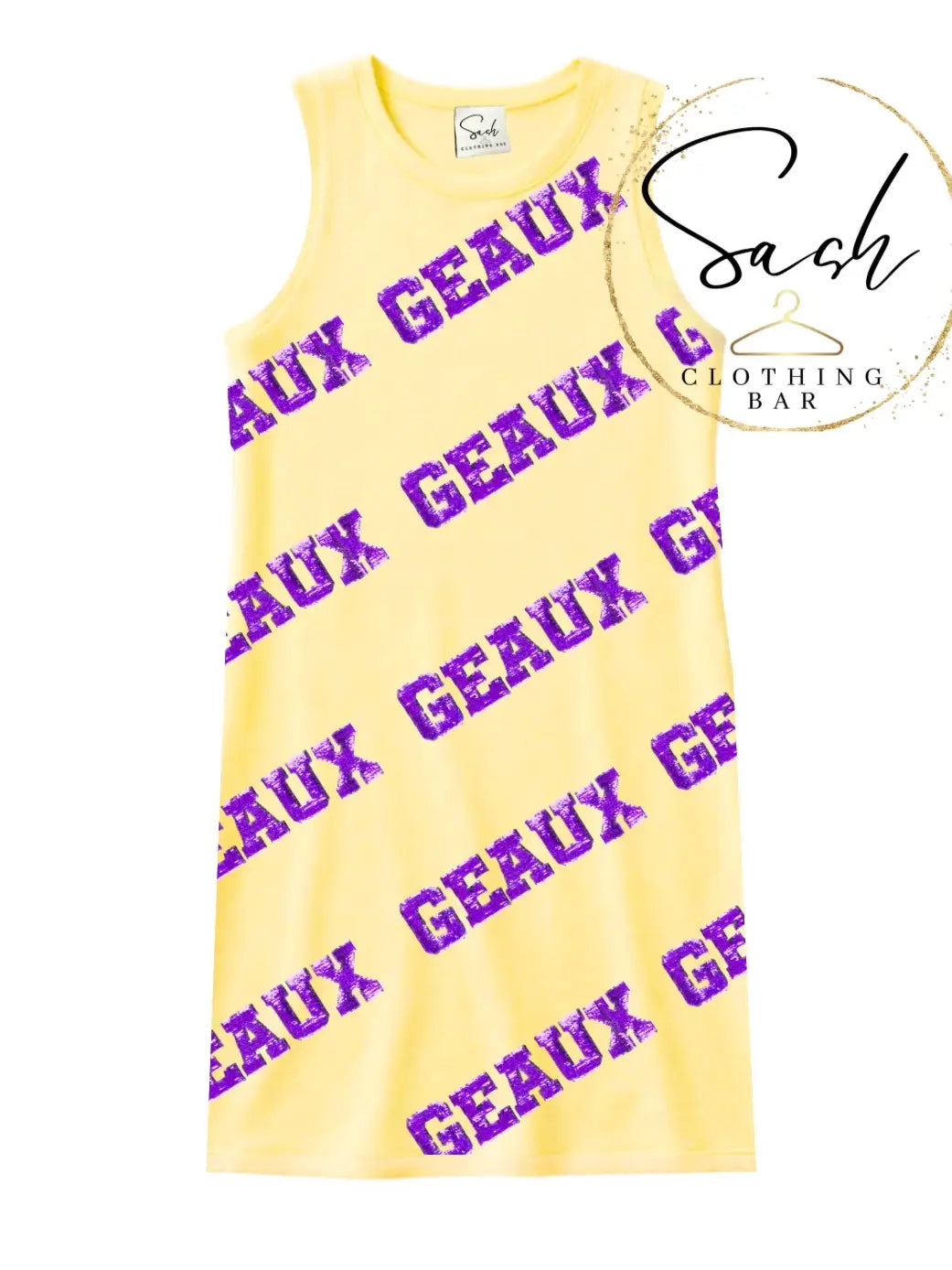 Dress Tank Geaux Tigers Purple & Yellow