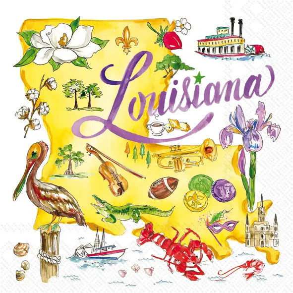 Louisiana Scene Paper Cocktail Napkin Set