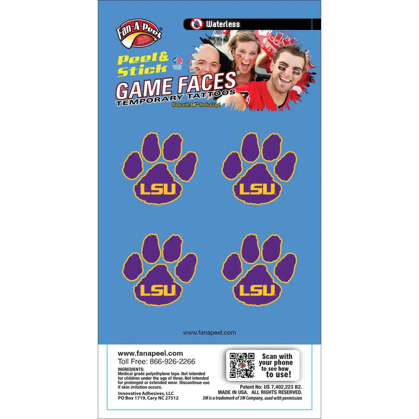 Face Tattoos - LSU Paw Print