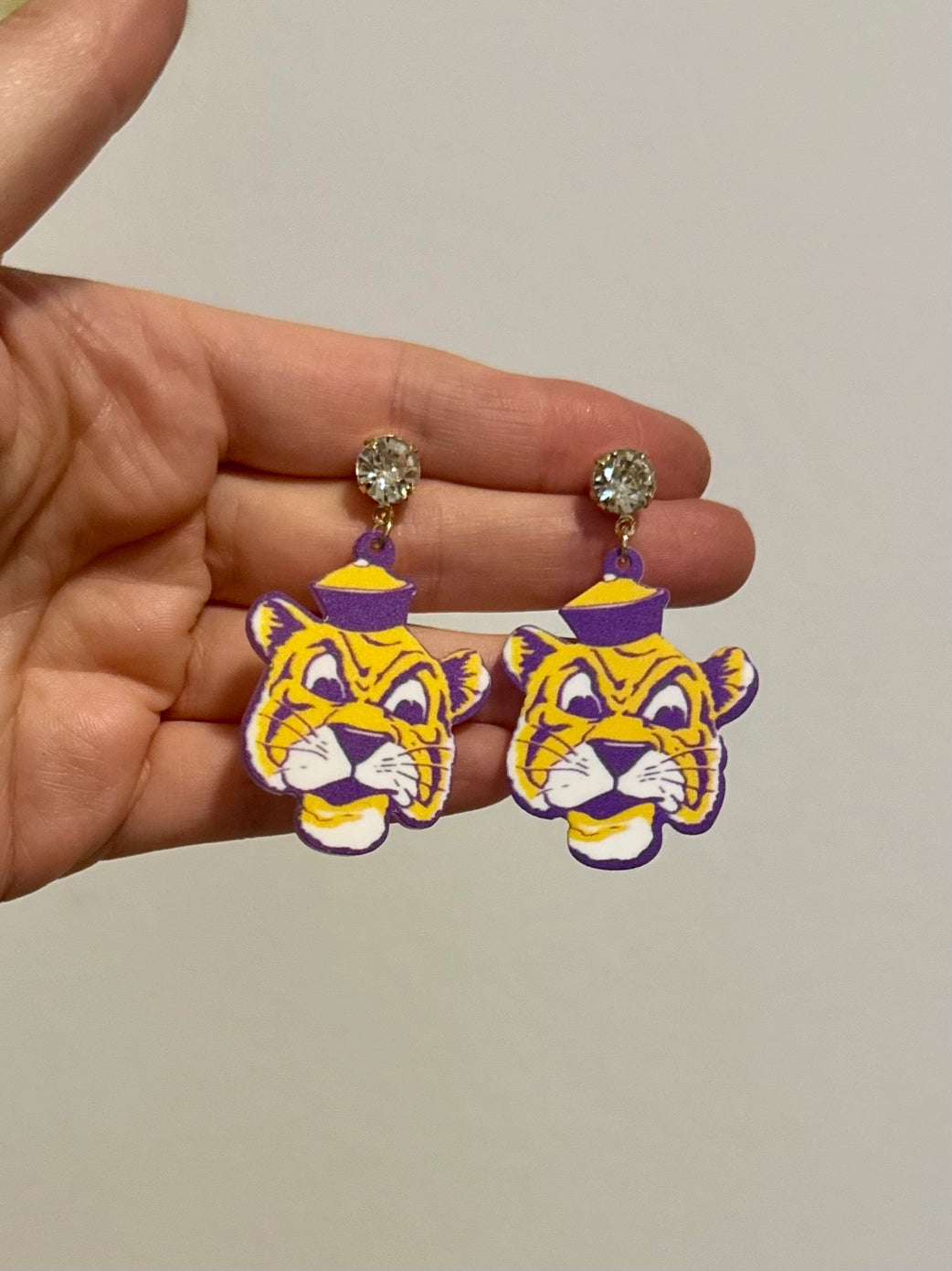 LSU Tigers Earrings Tiger Face Gameday