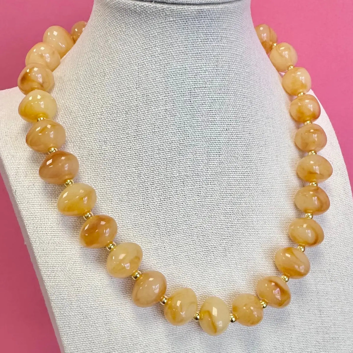 Necklace Bauble Bead Gold Honey Bead
