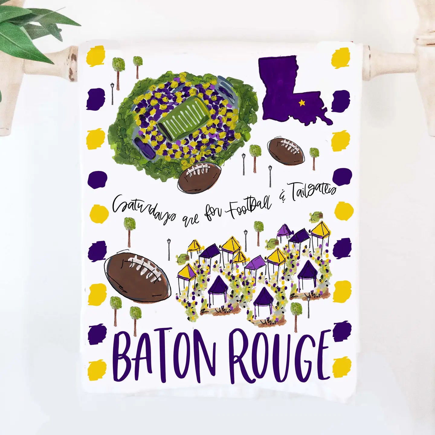Tea Towels Saturday's Baton Rouge LA