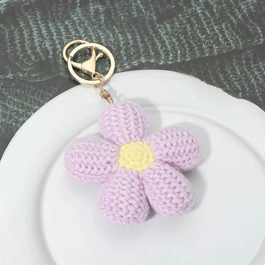 Bag Charm Key Chain Crochet Flower