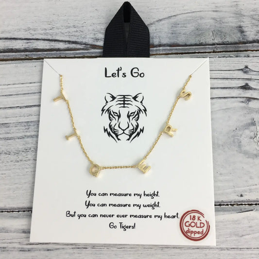 Necklace Dainty Tigers Gold Word Songlily
