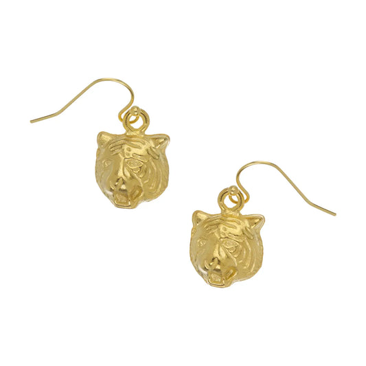 Earrings Mini Tiger head on Wire Susan Shaw