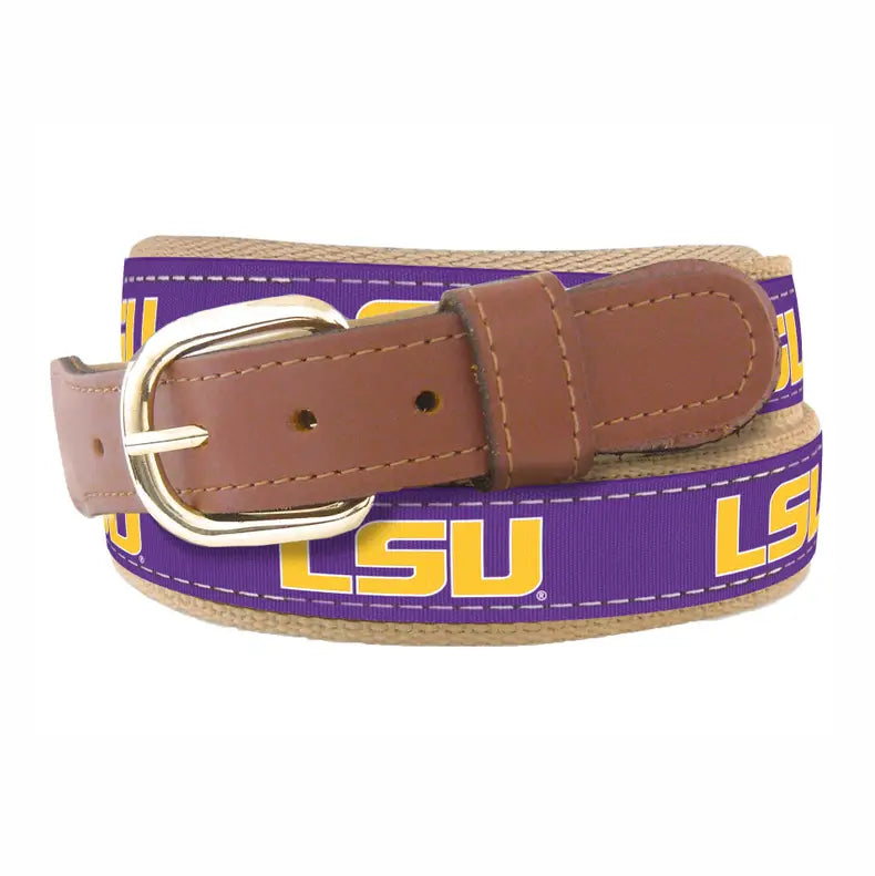 LSU Tigers Men's Woven Ribbon Belt