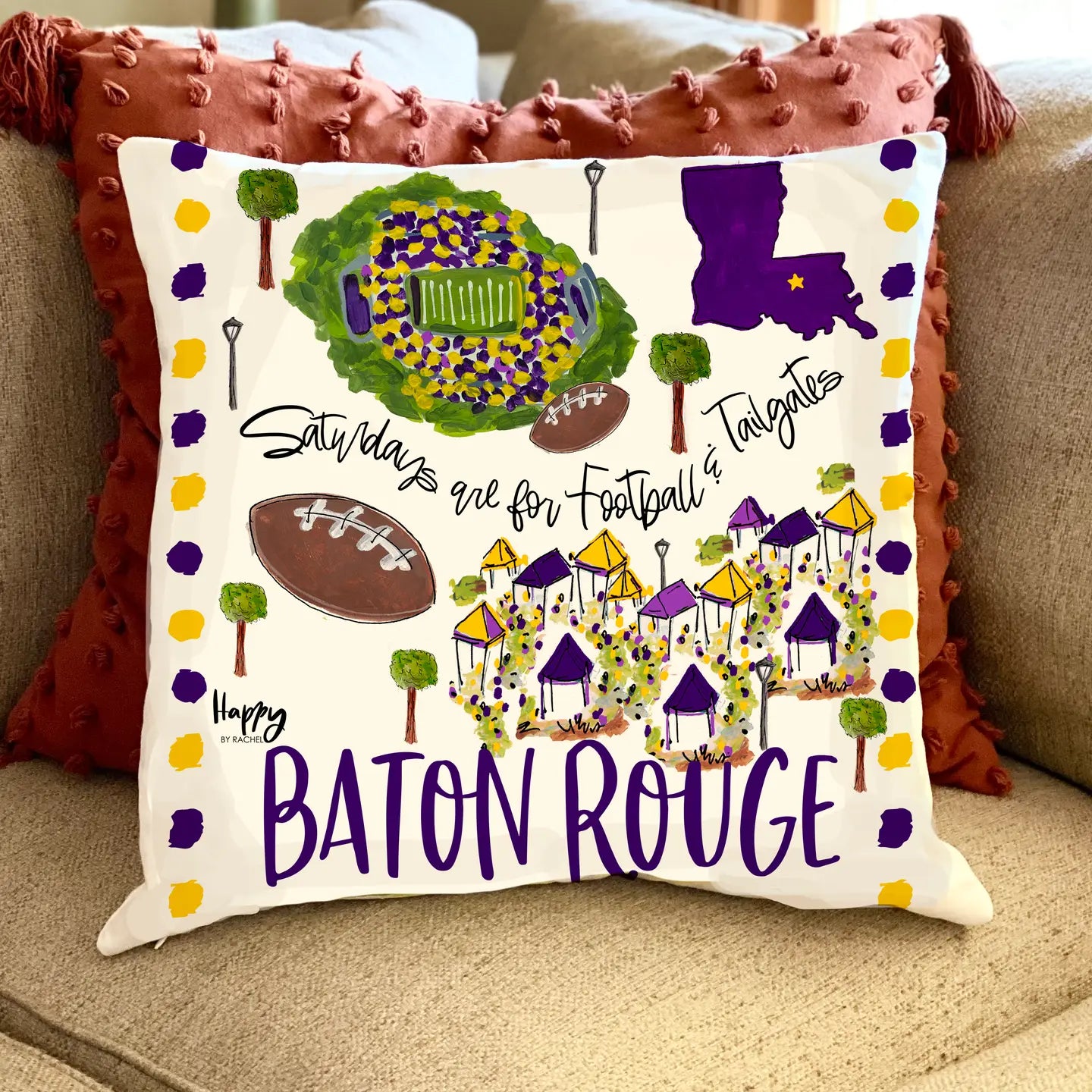 Pillow Baton Rouge LA Double Sided