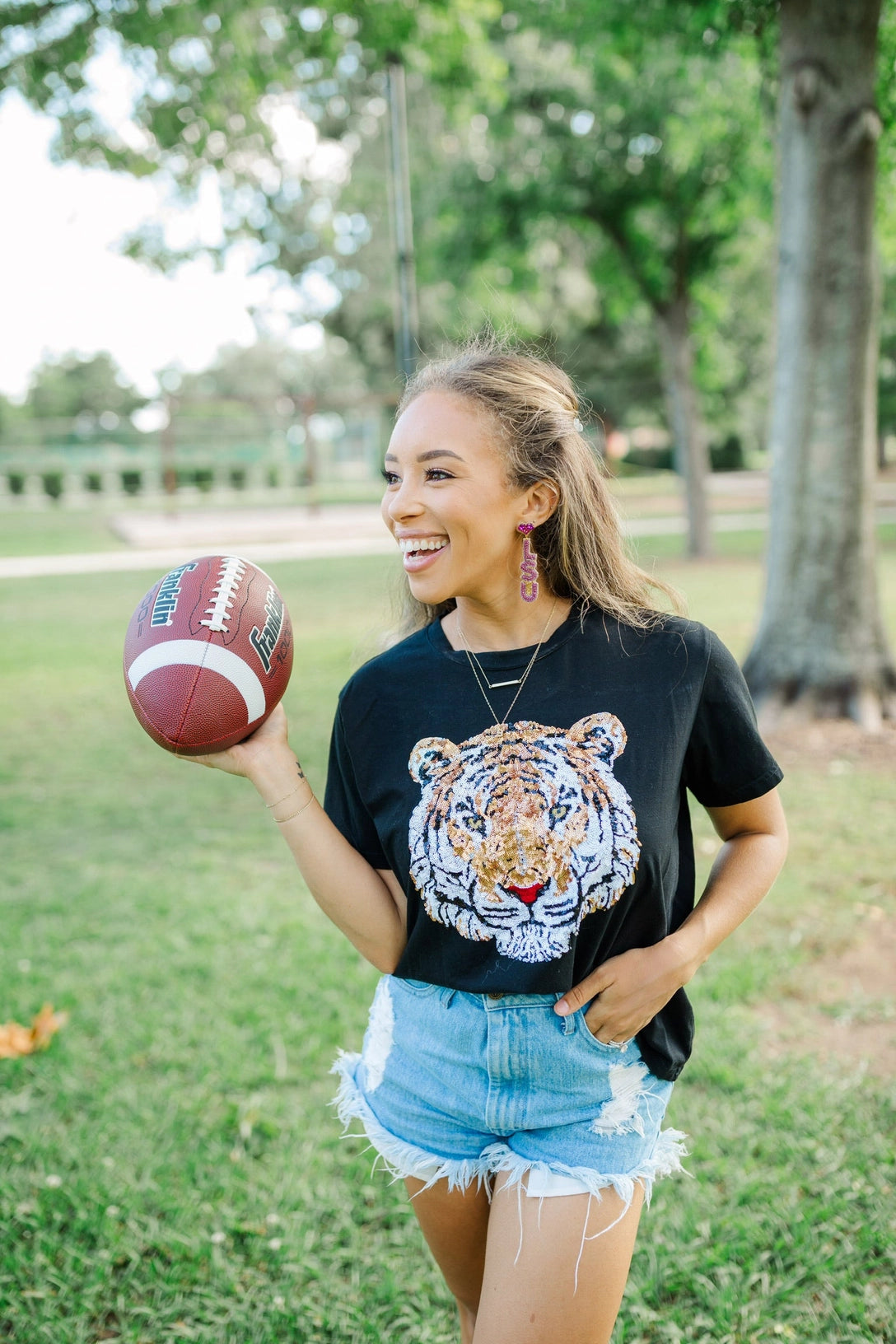 LSU Tigers Earrings Love Drops