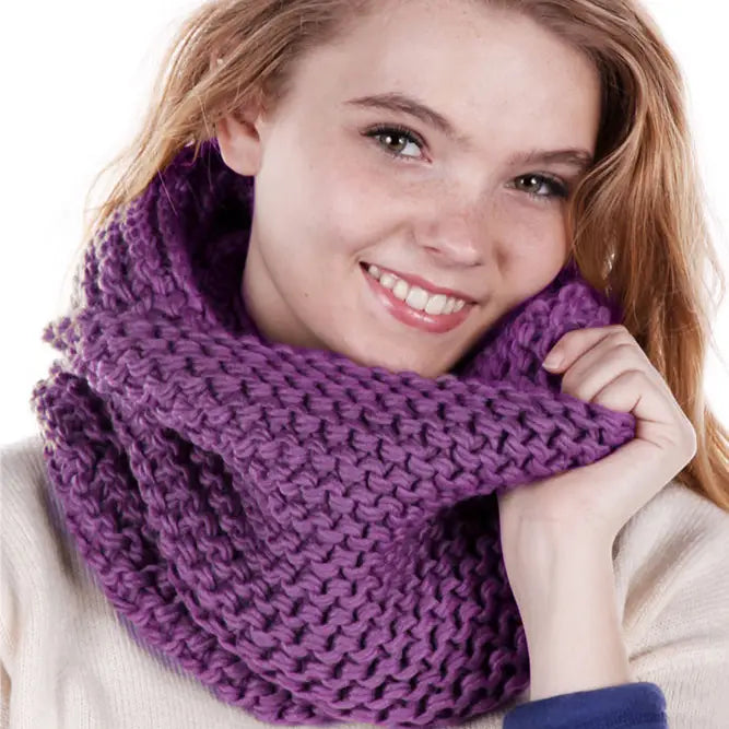 Scarf Soft Knit Infinity  Warmer Purple