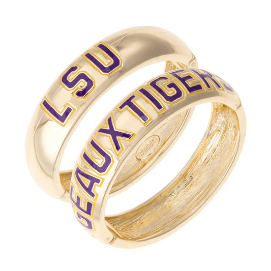 LSU Tigers Bracelet Polished Metal HInge