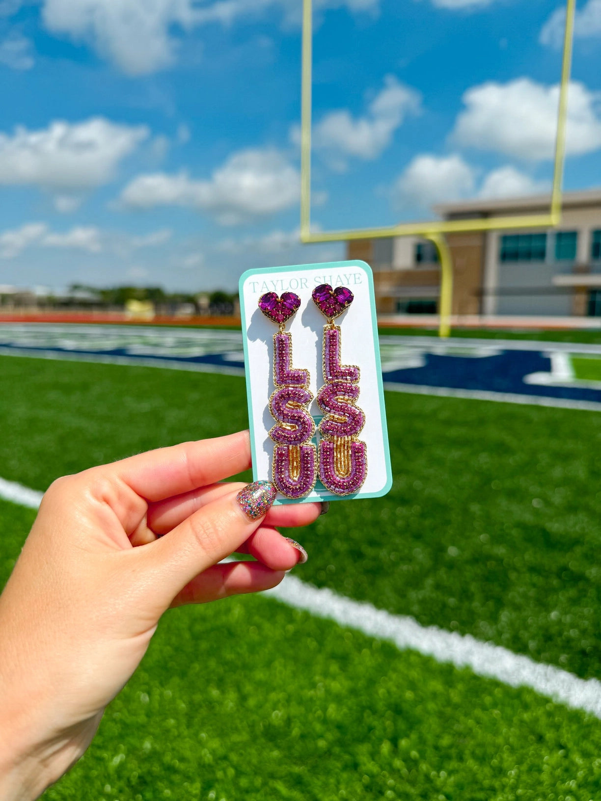 LSU Tigers Earrings Love Drops