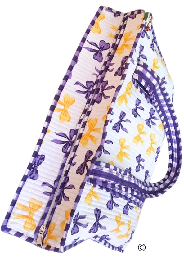 LSU Tigers Purple and Yellow Bow Sideline Tote Bag