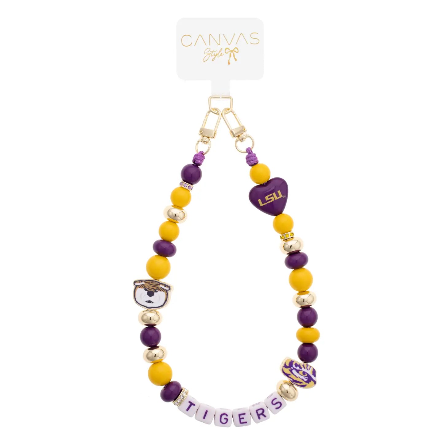 LSU Tigers Cellphone Wristlet Beaded