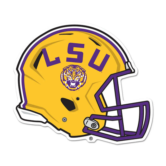 LSU Tigers Wood Sign Helmet 11" x 12"