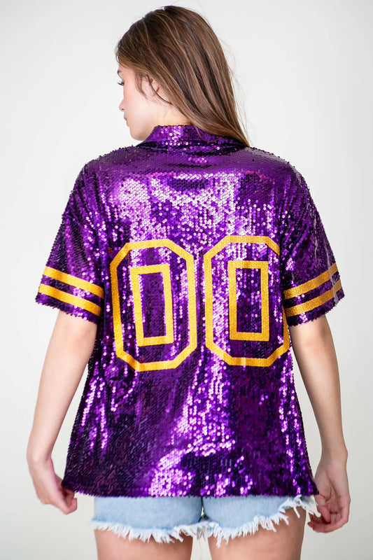 Women's Blouse Gameday Sequin Purple